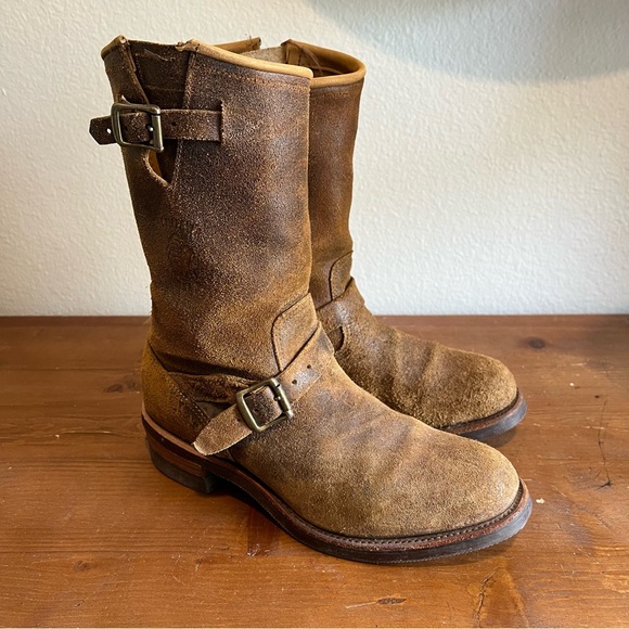 VTG Chippewa Brown Bomber Jacket Suede Engineer Boots Mens 11D Made USA 27911 - Picture 7 of 13